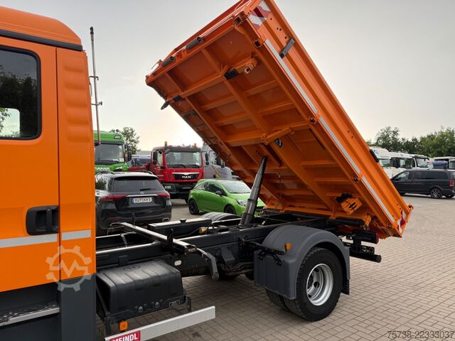Three-sided tipper truck MAN TGL 12.250 Meiller/DoKa 6Sitze/2xAHK/Klima/EURO6