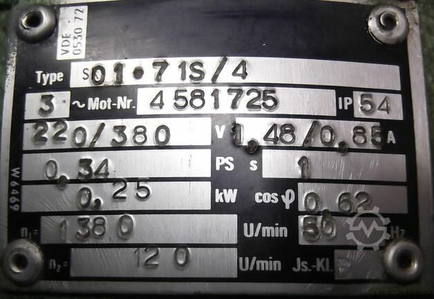 Gear motor 0.25 kW 120 rpm VDE 01.71S/4