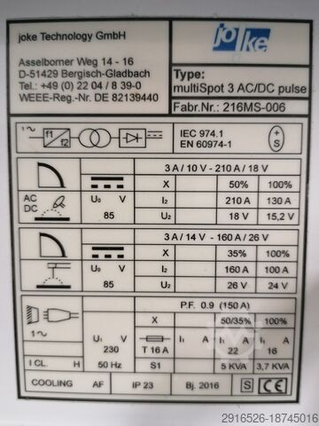 Spot welding machine Joke multiSpot 3