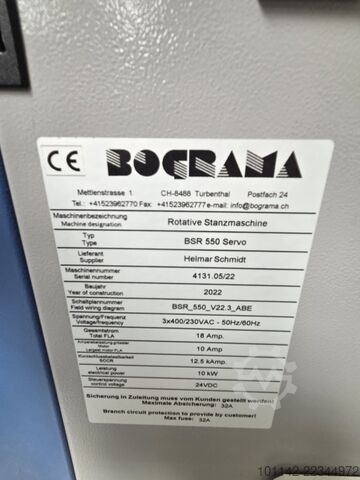 Rotary die-cutting machine BSR 550 Servo Bograma BSR 550 Servo