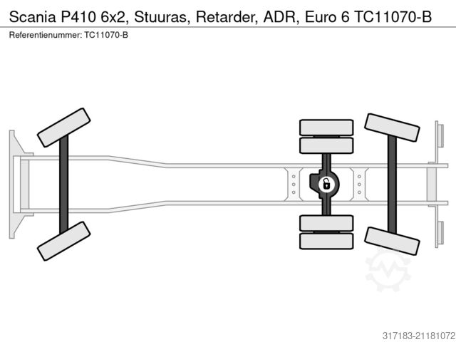 Fahrgestell mit Fahrerhaus Scania P410 6x2, Stuuras, Retarder, ADR, Euro 6