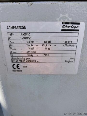 Schraubenkompressor S015256 Atlas Copco GA30VSDFF