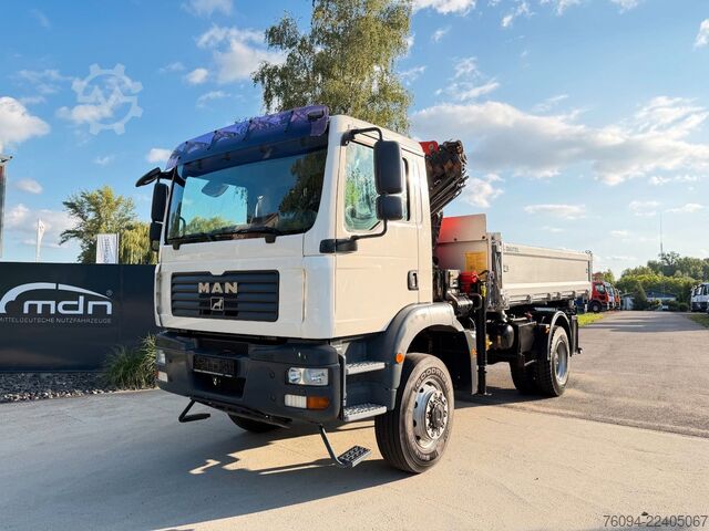 Dreiseitenkipper LKW MAN TGM 18.330 4x4 Kipper KRAN 17m FUNK AHK