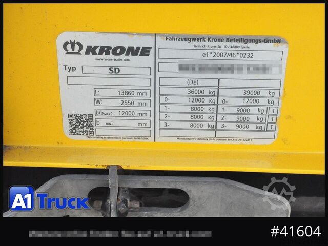 Open semitrailer with tarp KRONE Mega, VDI 2700, Code XL, RSAB, Ice Protect.