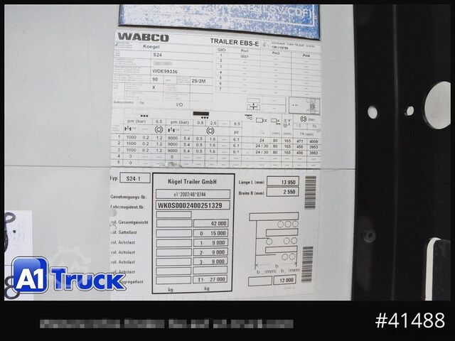 Open semitrailer with tarp KOEGEL S 24 Tautliner, Alufelgen, neue Plane, VDI 2700
