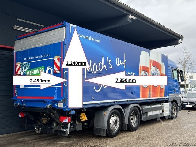 LKW mit Getränkeaufbau MAN TGX 26.500 XLX 6x2 Lift Klima LBW AbstTempom AHK