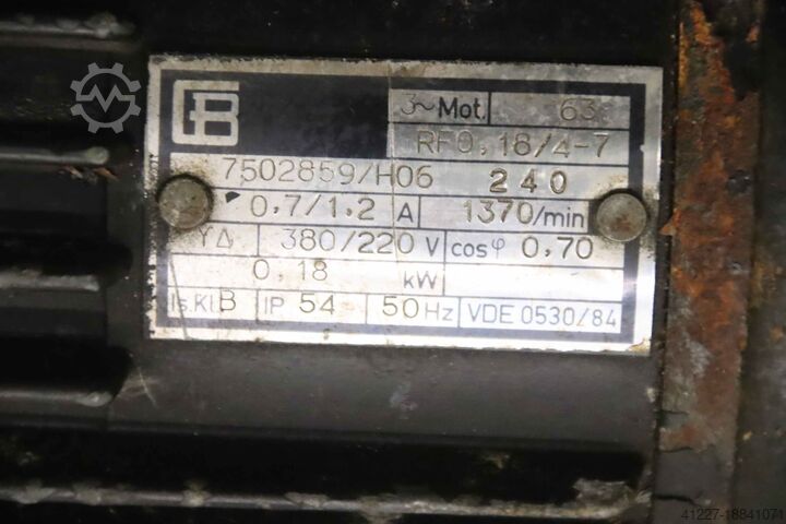 Conveyor belt 3.65 m/min ttw VB  1555 x 400 mm