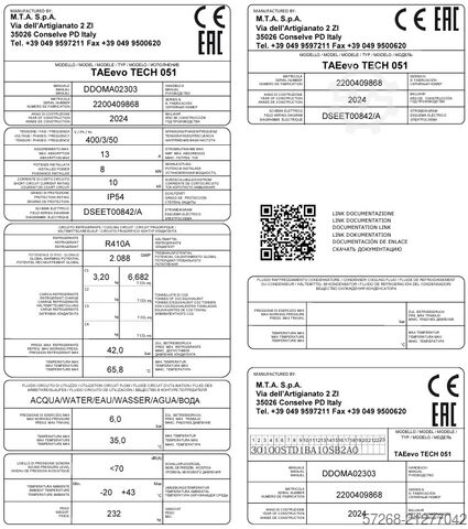 Kältemaschine, Kaltwassersatz; Kühler Kühlmaschinen, MTA S.p.A. TAEevo Tech 051 P3-20 – 13,4 kW