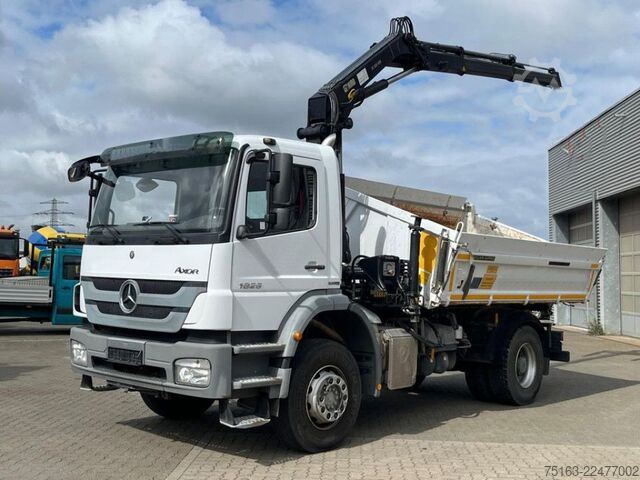 Dreiseitenkipper LKW MERCEDES-BENZ Axor 1826 K 4x2 2-Achs Kipper Kran Greiferst. de