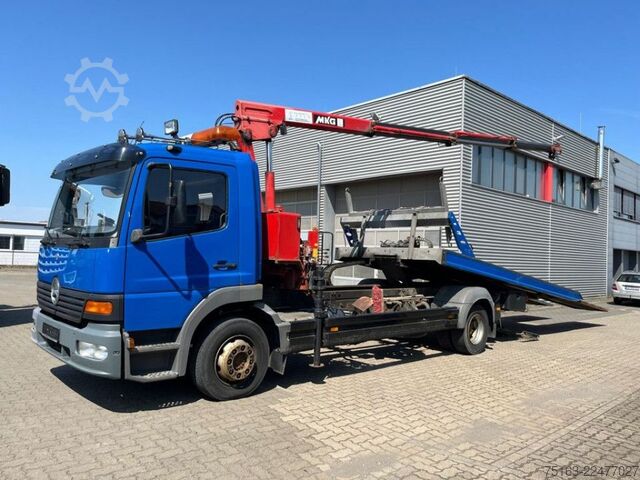 Abschleppwagen LKW MERCEDES-BENZ Atego 1218 L Pritsche Kran Verschiebepl.+Brille