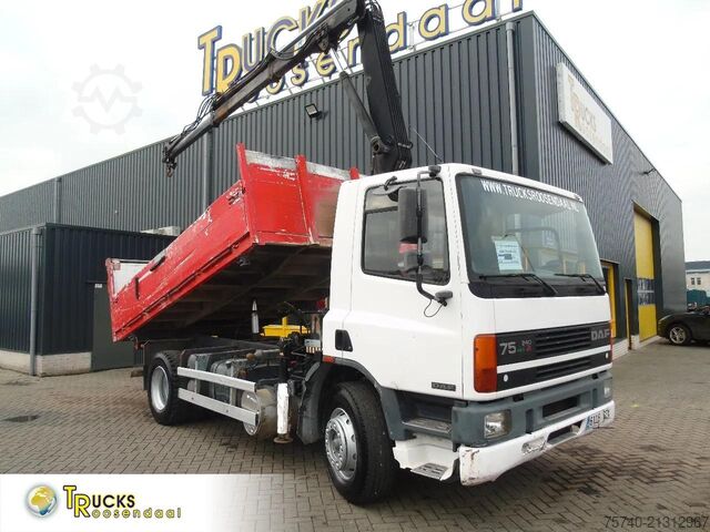 Crane DAF CF 75.240 ATI + EURO 2 + HIAB 090 + 3SIDE TIPPER