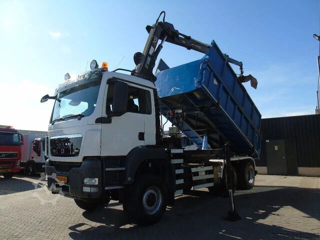 3-way tipper MAN TGX + 6x6 + HIAB 166 E3 HIPRO + 3SIDE TIPPER