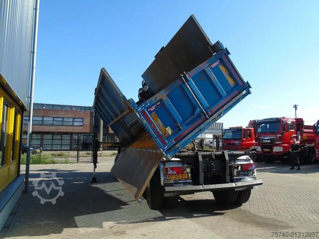 3-way tipper MAN TGX + 6x6 + HIAB 166 E3 HIPRO + 3SIDE TIPPER