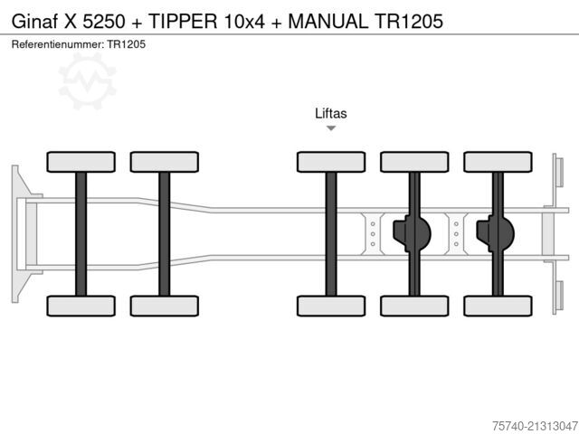 Tipper Ginaf X 5250 + TIPPER 10x4 + MANUAL