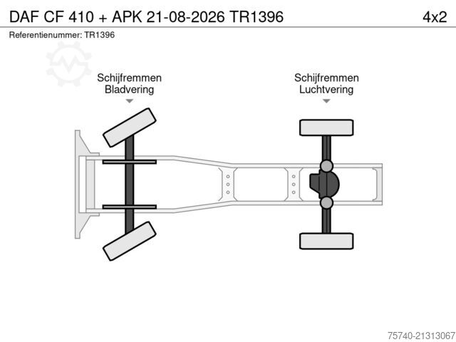 Standard tractor DAF CF 410 + APK 21-08-2026
