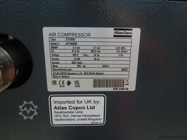 Schraubenkompressor Atlas Copco ZT37VSDFF