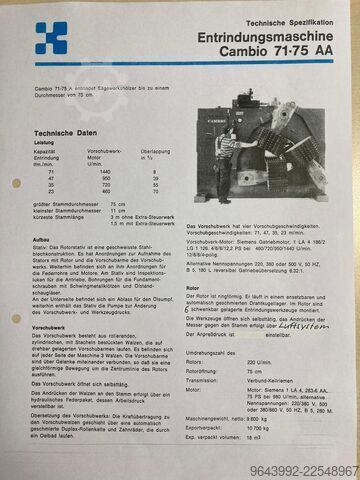 Debarker Cambio 75/6A