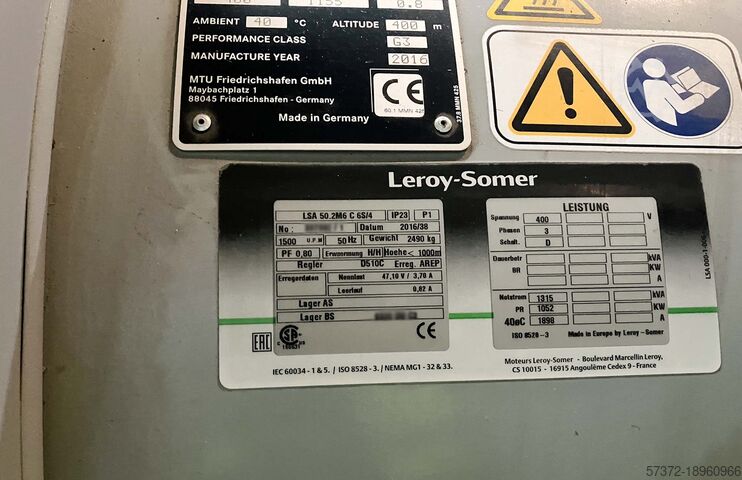 Diesel Generator MTU 12V2000 DS1000