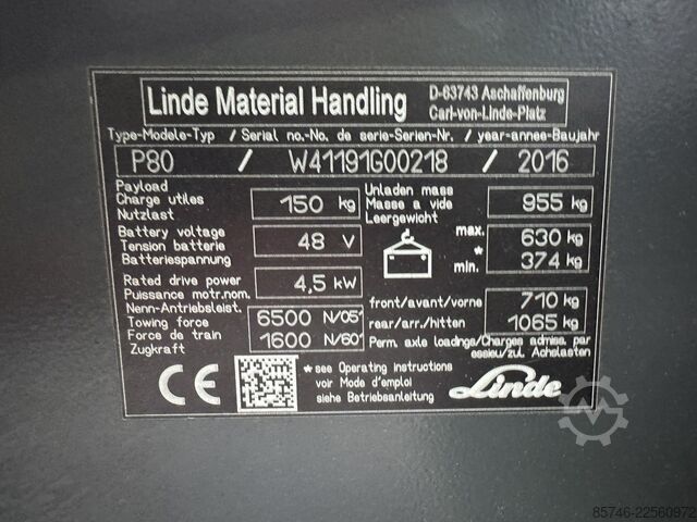 P 80 * NEUE Batterie !! LINDE P 80 * NEW battery !!
