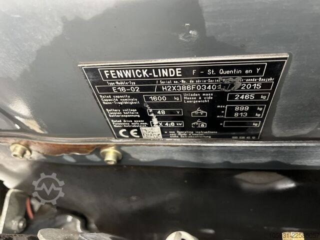 Electric 3-wheel forklift Linde E16-02