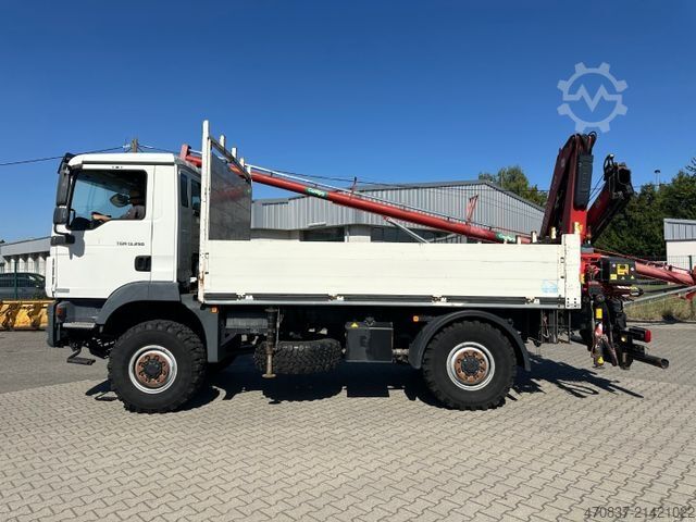 Flatbed truck MAN TGM 13.250 / 4x4 / Fassi F 95 / Funk / Seilwinde