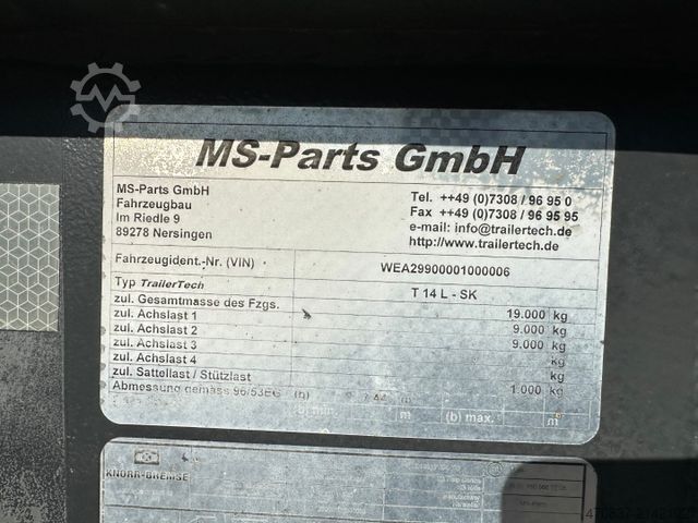 Roll off trailer  Trailer Tech T14 / Silosteller / Liftachse