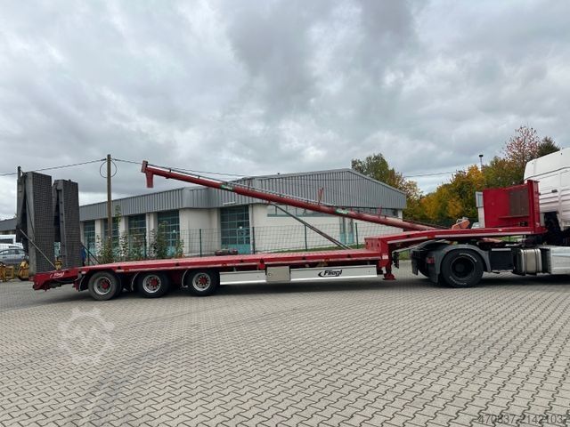 Low loader semitrailer FLIEGL SDS 470 / hydr Hubbett / Seilwinde