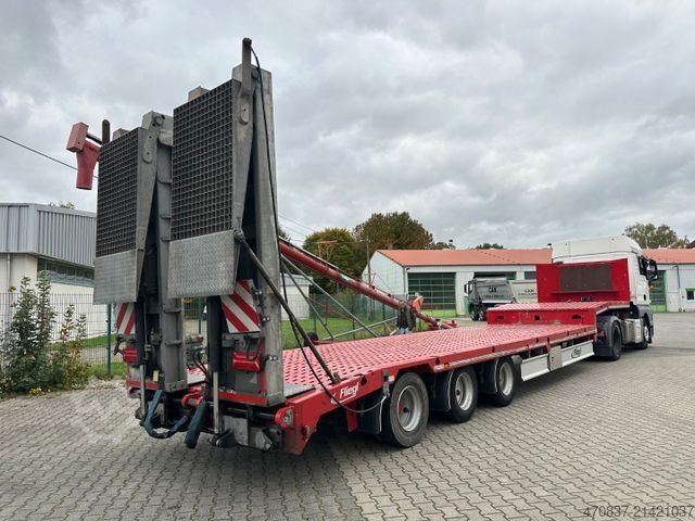 Low loader semitrailer FLIEGL SDS 470 / hydr Hubbett / Seilwinde
