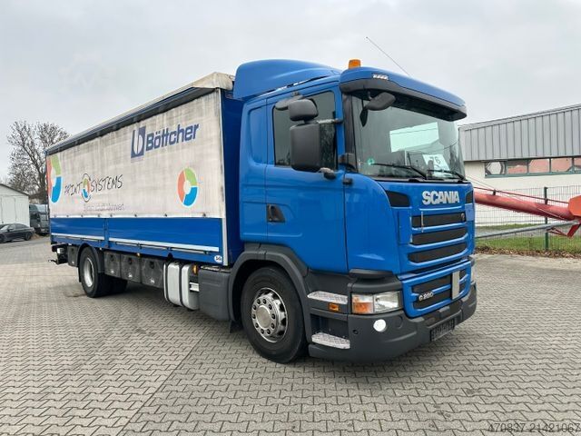 Flatbed truck with tarp SCANIA G 280 / LBW / Pritsche 7,3 m / 1 x Liege