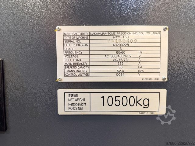 CNC turning and milling center Nakamura-Tome Super NTY3-150
