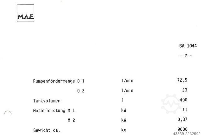 Hydr.Horizontal straightening u.Biegepresse MAE HY RI 160 RH