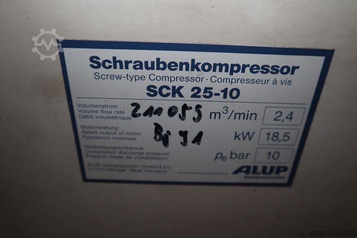 Used 18.5 kW screwcompressor 10 bar ALUP SCK 25-10