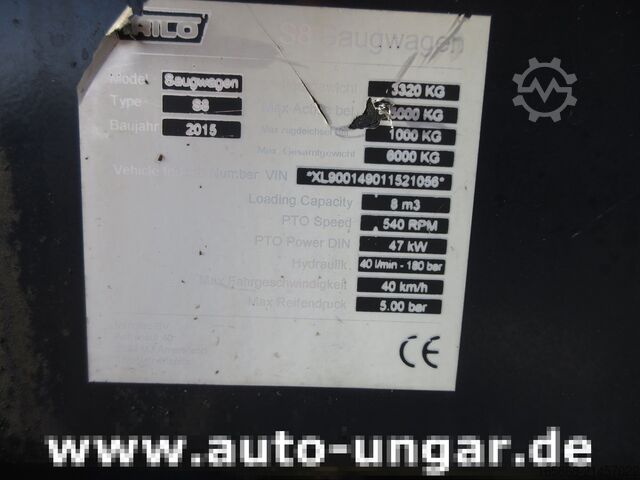 Vacuum tank truck Trilo S8 Kehrsaugwagen 2015 sweep & collect