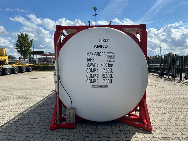 Tank container Van Hool 20FT SWAP BODY / 30.600L / 3 comp (7.500L + 15...