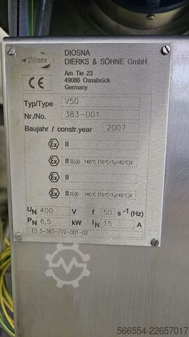 DIOSNA V50 – PHARMACEUTICAL GRANULATOR Diosna V 50 PHARMACEUTICAL UNIVERSAL MIXER