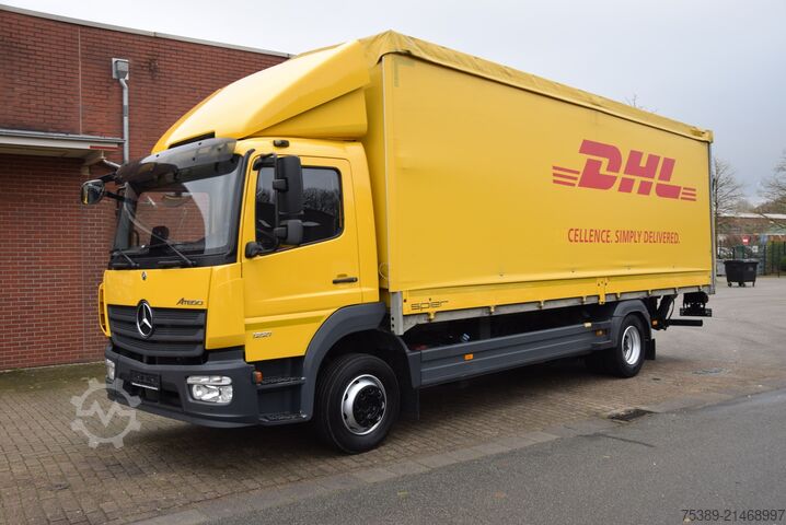 Flatbed truck with tarp Mercedes-Benz Atego II  1221 Schiebeplane Klima Standheizung