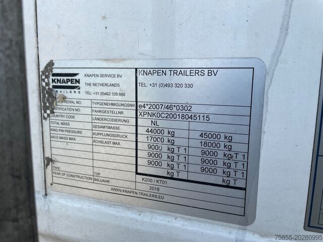 Schubboden knapen K200 90m3 / BPW Disc / NL Trailer / APK-TÜV 12-25