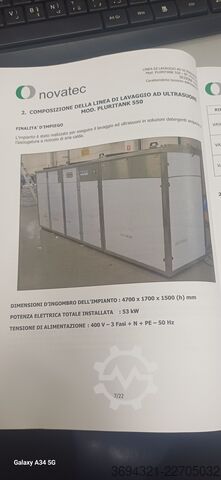 Ultrasonic cleaning plant Novatec PLURITANK 550
