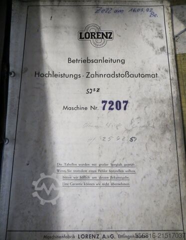 Zahnradstosßmaschine LORENZ SJ-5 Z