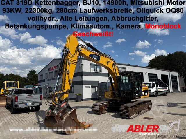 Kettenbagger Caterpillar 319D OQ80 vollhydr. Klima Kamera