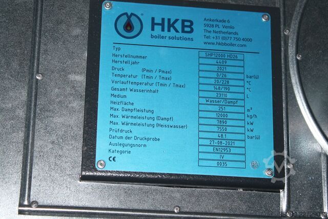 Dampfkessel HKB 12000 kgh 26 bar 