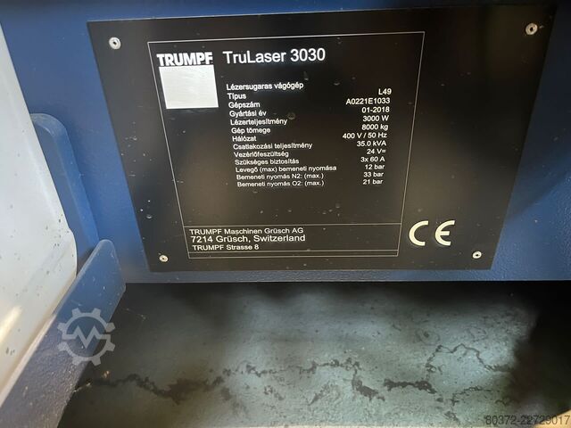 Abkantpresse TRUMPF TruLaser 3030 Fiber (L49)