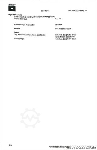 Abkantpresse TRUMPF TruLaser 3030 Fiber (L49)
