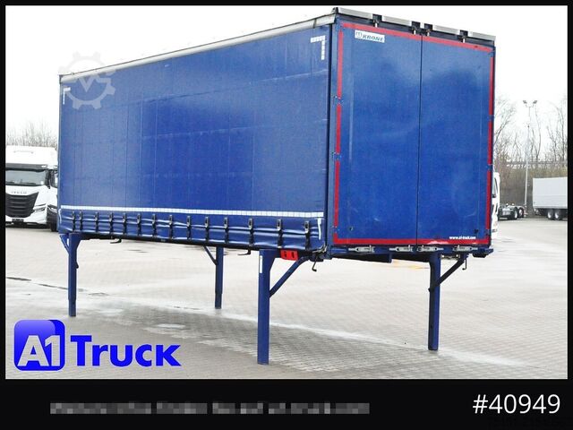 Wechselbrücke mit Pritsche & Plane KRONE Wechselbrücke 7,45, Code XL, Bordwand, neue Plane