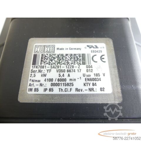 Steuerung KUKA 1FK7081-5AZ91-1ZZ9-Z S04 Servomotor SN: YFVD50667417012