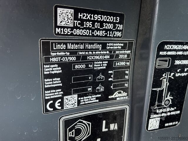 LPG Forklifts Linde H80T-03/900