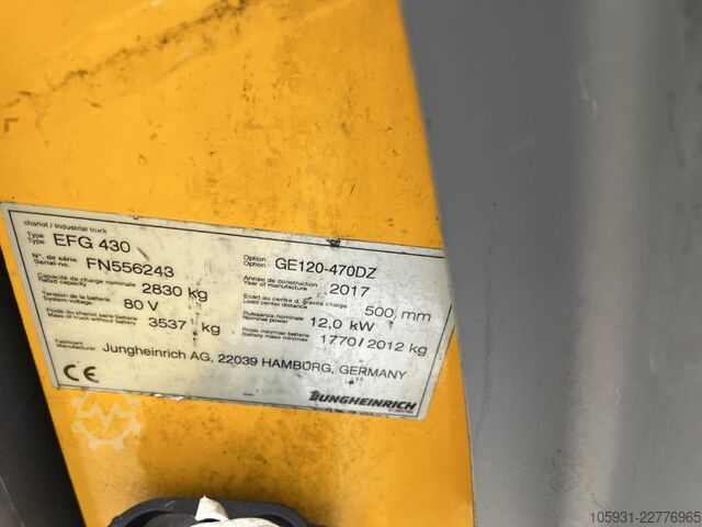 Electric 4-wheel forklift Jungheinrich EFG430