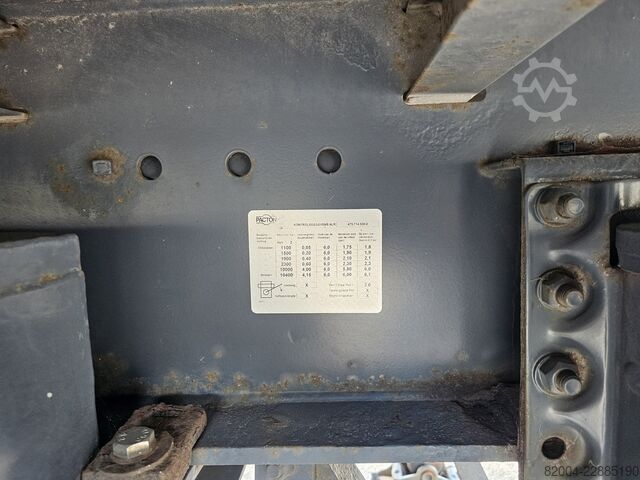 2000 PACTON T2-001 STEERING AXLE/LOADING LIFT/ BPW DRUM. PACTON T2-001 STEERING AXLE/LOADING LIFT/ BPW DRUM.