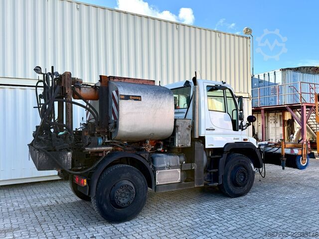 Customized van UNIMOG U400 mit Breining U2000 Bitumenspritze + Besen
