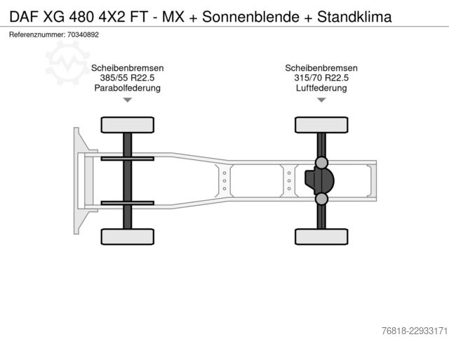 Standard SZM DAF XG 480 4X2 FT - MX + Sonnenblende + Standklima